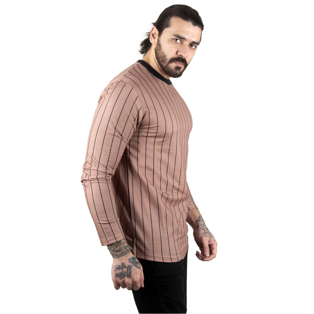 DeepSea Crew Neck Straight Striped New Season Men's Sweatshirt 2303115