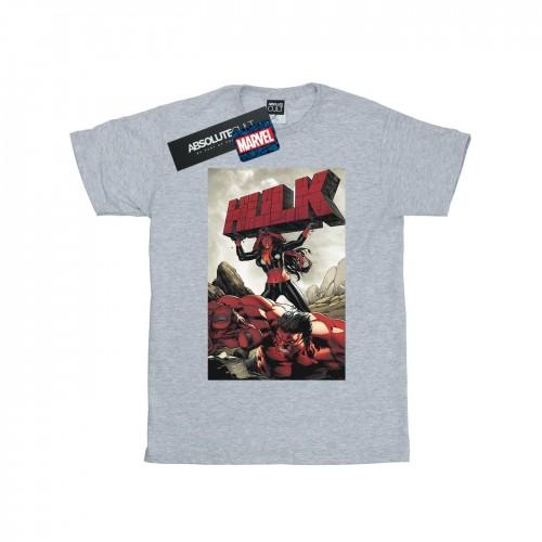 Marvel Girls Red Hulk Cover Cotton T-Shirt