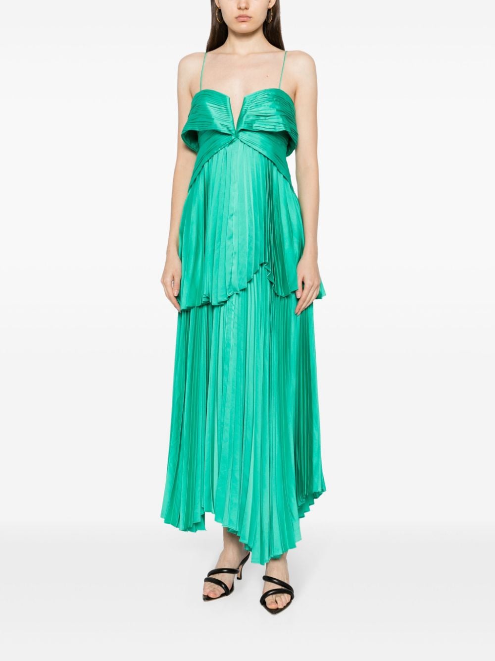 Acler Satijnen jurk - Groen