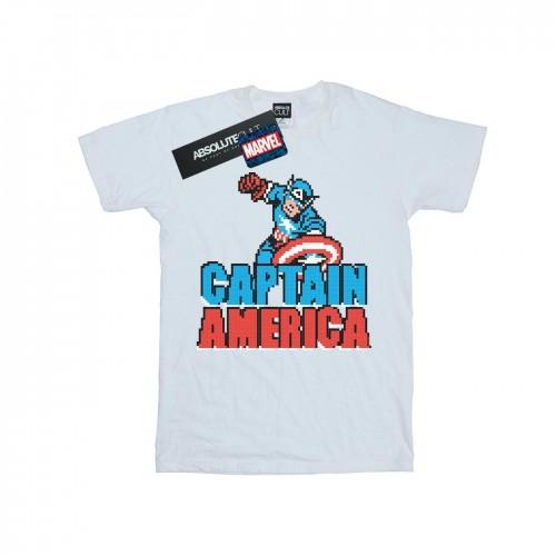 Marvel Girls Captain America Pixelated Cotton T-Shirt