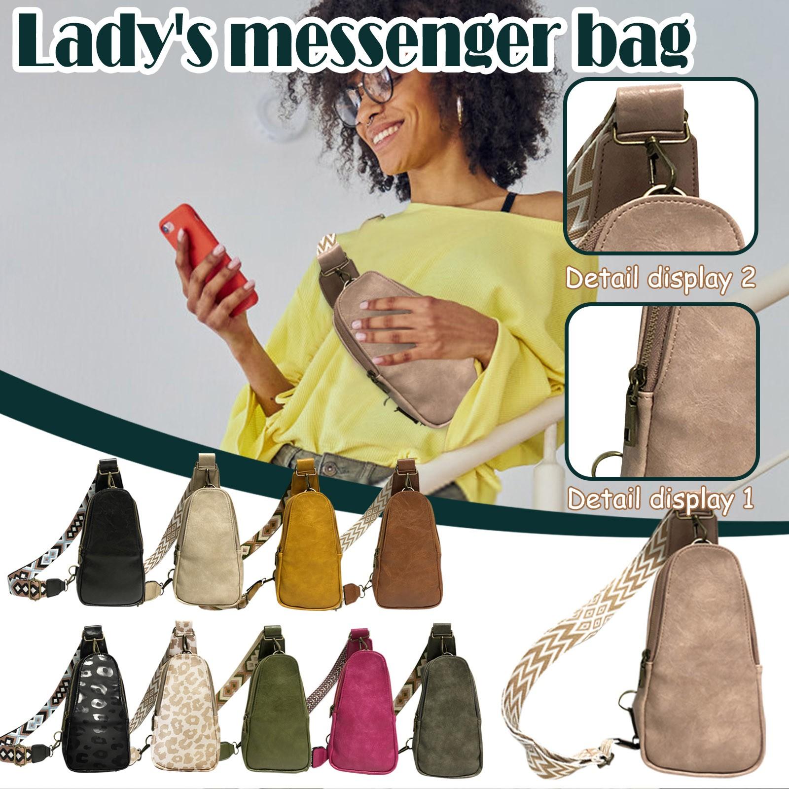 BloomingGirl New Ladies Chest Bag Solid Color Messenger Bag Fashion Shoulder Strap Cross-border Retro Waist Bag