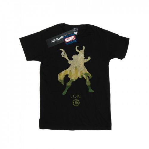 Marvel Girls Loki Silhouette Cotton T-Shirt