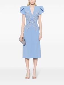 Jenny Packham Firefly midi-jurk verfraaid met kristallen - Blauw