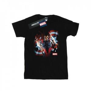 Marvel Girls Captain America Sam Wilson Shield Breakthrough Cotton T-Shirt