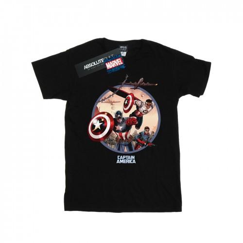 Marvel Girls Captain America And Falcon In Battle Cotton T-Shirt
