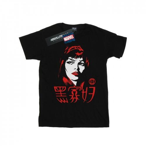 Marvel Girls Black Widow Chinese Logo Cotton T-Shirt