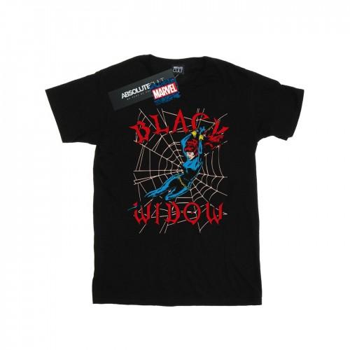 Marvel Girls Black Widow Web Cotton T-Shirt