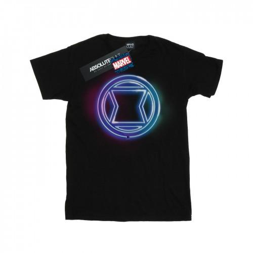 Marvel Girls Black Widow Neon Logo Cotton T-Shirt