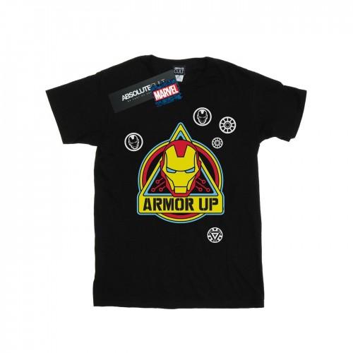 Marvel Girls Iron Man Armor Up Badge Cotton T-Shirt
