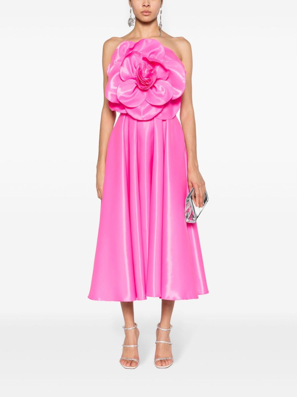 NISSA Midi-jurk met bloemenpatch - Roze