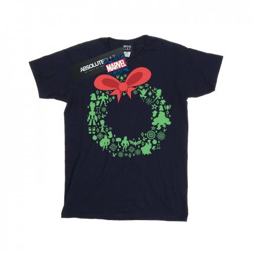 Marvel Boys Avengers Christmas Wreath T-Shirt