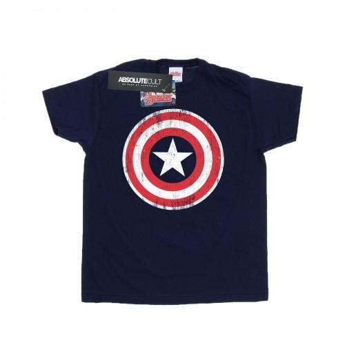 Marvel Girls Avengers Captain America Cracked Shield Cotton T-Shirt