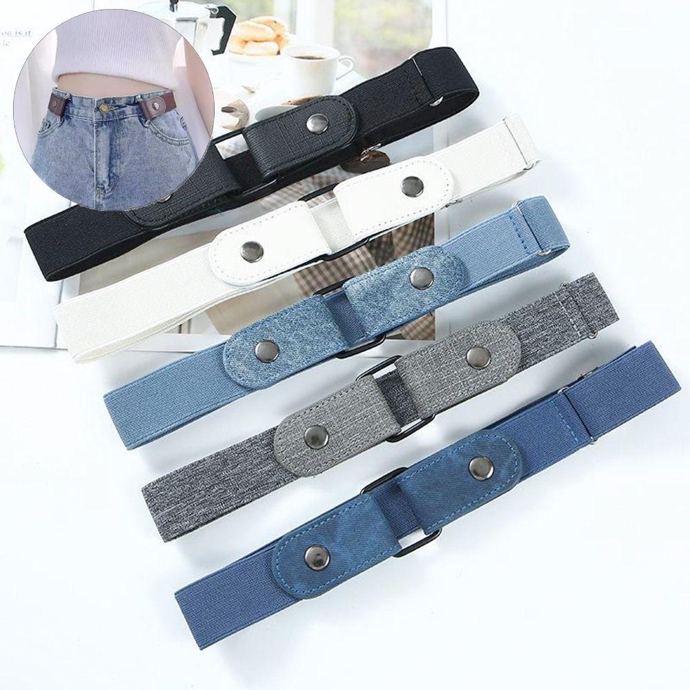 UnpengeiK 2Pcs Easy To Wear Buckle-Free Belt Adjustable Stretch Elastic Waist Band  Jean Pants Dress