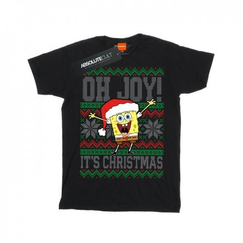 Pertemba FR - Apparel SpongeBob SquarePants Girls Oh Joy! Christmas Fair Isle Cotton T-Shirt