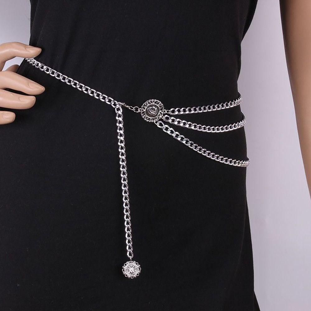 Jiahuan551 Body Accessory Ethnic Style Body Chain Adjustable Gold Waist Belt Fashion Metal Chain Belt  Women