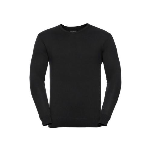 Russell Collection Mens Cotton Acrylic V Neck Sweatshirt