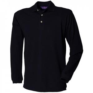 Henbury Mens Pique Long-Sleeved Polo Shirt