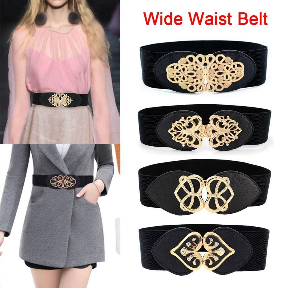 Bomu Elegant Clothing Supplies Sweater Decorative Elastic Buckle Wide Waist Belt Waistband Dress Strap