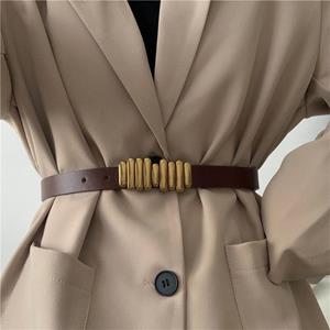 Shengilian Adjustable Waist Belt Luxury Design Dress Jeans Accessories Fashion Buckle Belt  Suit Trousers