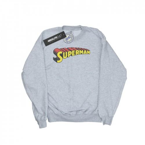 DC Comics Boys Superman Telescopic Crackle Logo Sweatshirt