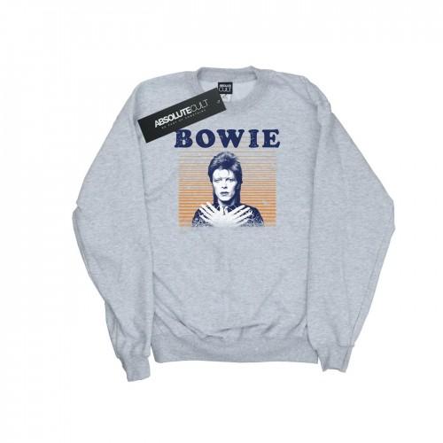 David Bowie Mens Orange Stripes Sweatshirt