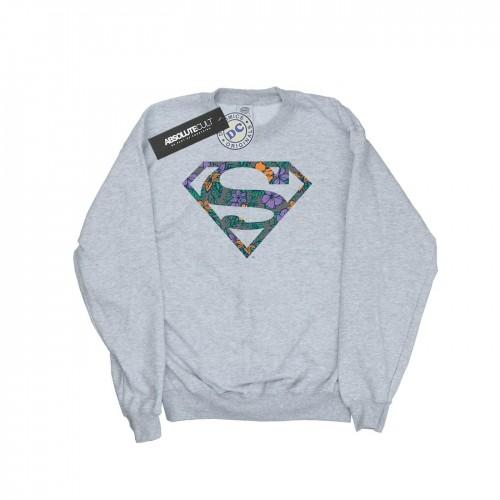 DC Comics Boys Superman Floral Logo 1 Sweatshirt
