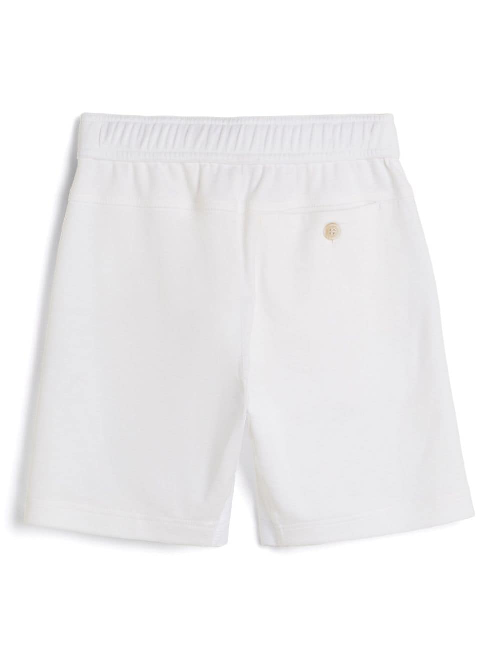 Brunello Cucinelli Kids Katoenen shorts met geborduurd logo - Wit