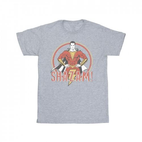 DC Comics Boys Shazam Retro Circle Distressed T-Shirt