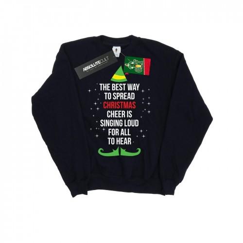 Elf Girls Christmas Cheer Text Sweatshirt