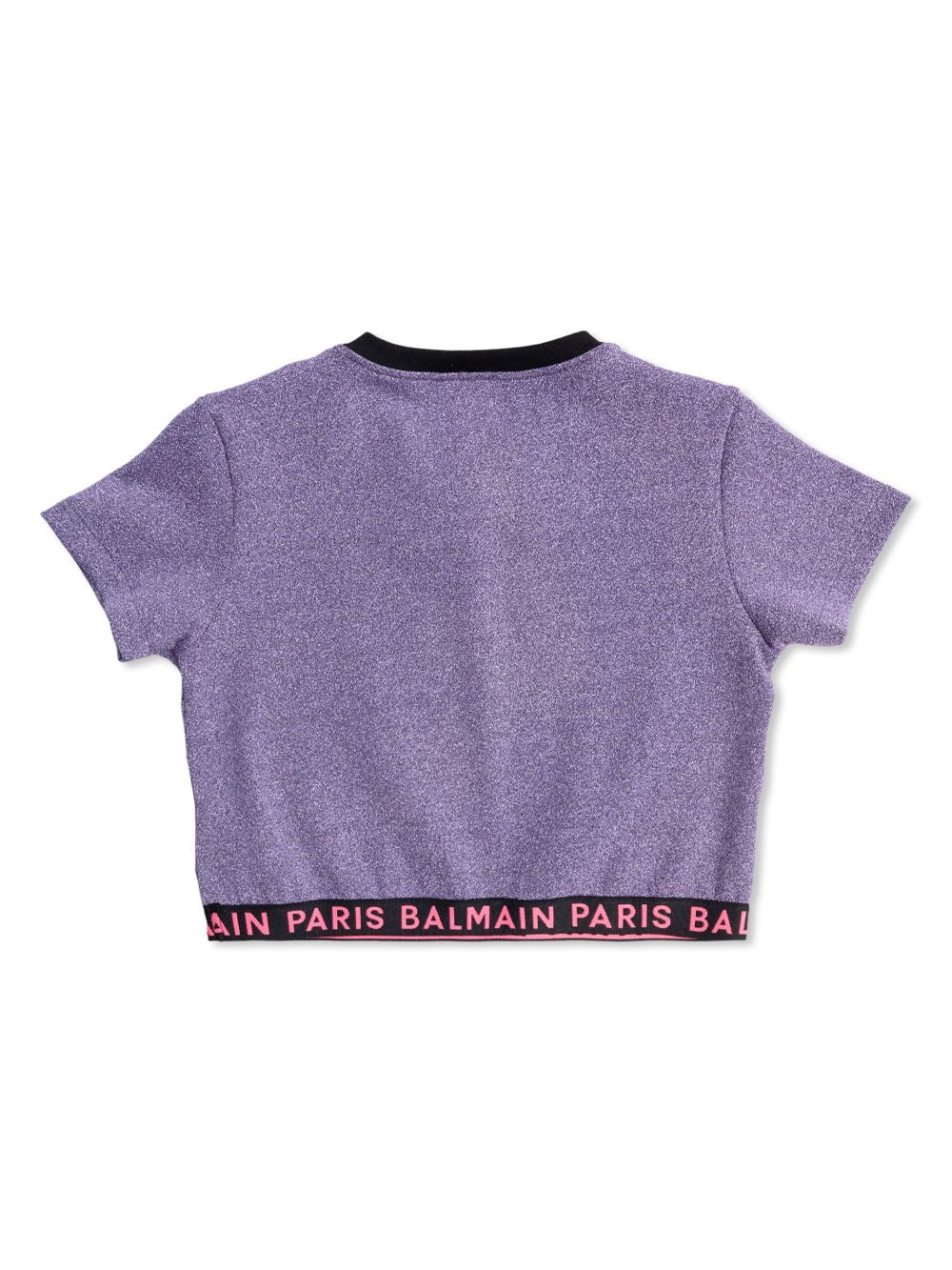 Balmain Kids logo-underband glitter T-shirt - Paars
