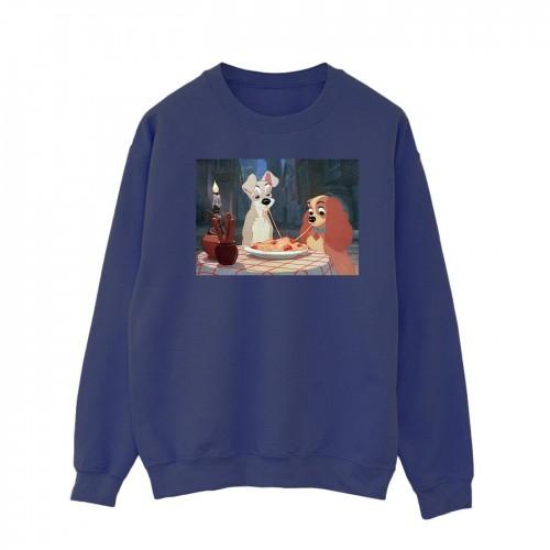 Disney Mens Lady And The Tramp Spaghetti Photo Sweatshirt