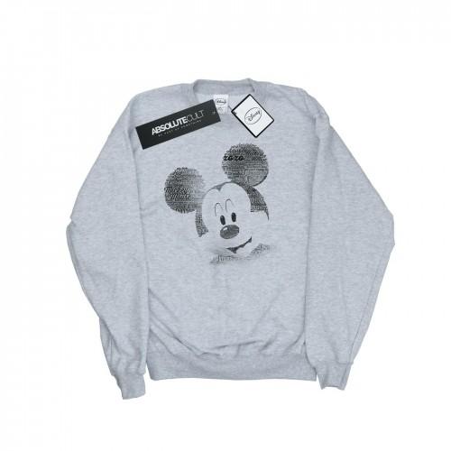 Disney Mens Mickey Mouse Text Face Sweatshirt