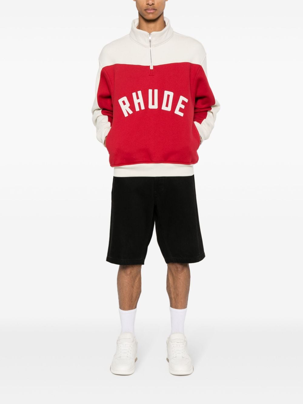 RHUDE Contrast Varsity cotton sweatshirt - Rood