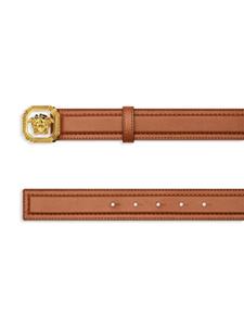 Versace logo plaque adjustable leather belt - Bruin