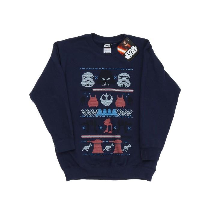 Star Wars Boys Dark Side Fair Isle Christmas Sweatshirt