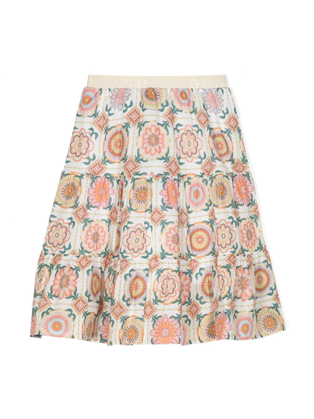 Aigner Kids tile-print cotton skirt - Wit