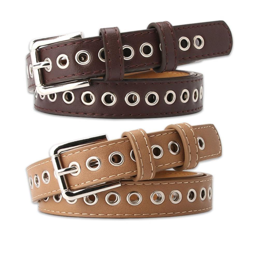 GZSlvmu Pu Leather Pu Leather Belt Creative Decorative Waist Belt Hot Sale Hollow Belts  Retro Decorative