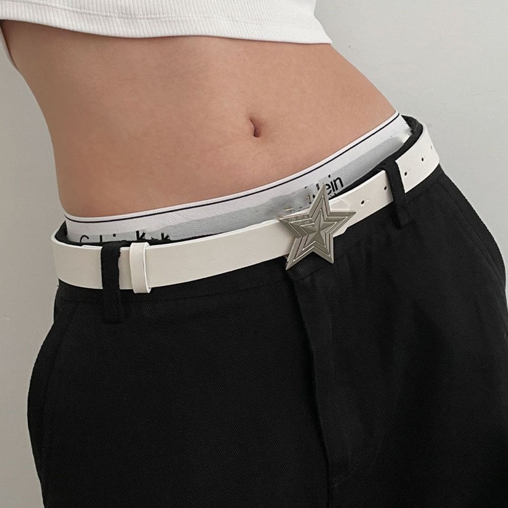Minat Corset Belt Waistband Accessories Star Buckle Belt Waist Belt PU Leather Belt Pentagram Star Belt