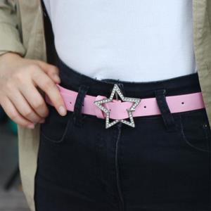 Minat Rhinestone Zinc Zinc Alloy PU Leather Women Waist Belt Adjustable Waistband Corset Belt Star Buckle Belt