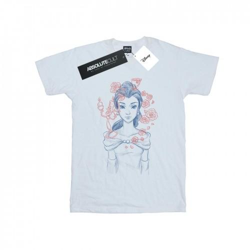 Disney Girls Belle Lumiere Sketch Cotton T-Shirt