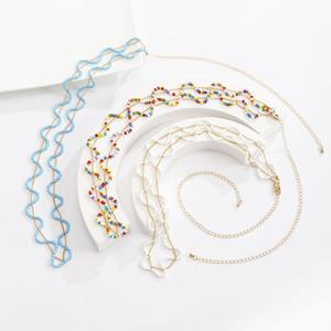 Minat Chain Colorful Rice Bead Women Waist Chain Waist Corset Chain Belts Body Chain Metal Waist Belts