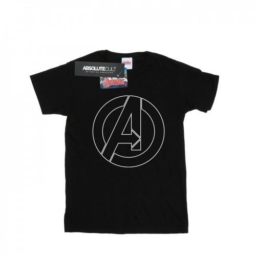 Marvel Girls Avengers Assemble A Logo Outline Cotton T-Shirt