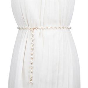 NanuK White Waistband Pearl Pearl Pendant Belt Fashion Waist Chain  Women