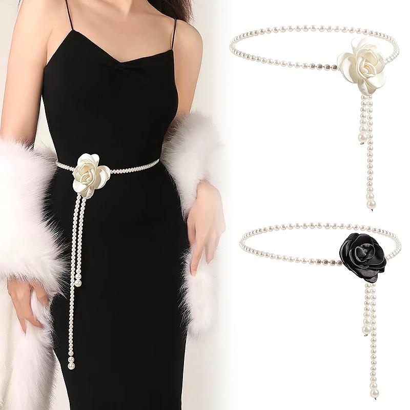 3Lily Beauty 1PC Accessories Classic Pearl Belts Waist Chain Trendy Adjustable Elegant Dress Girdle
