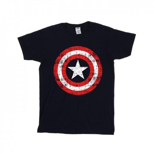 Marvel Girls Avengers Captain America Scratched Shield Cotton T-Shirt