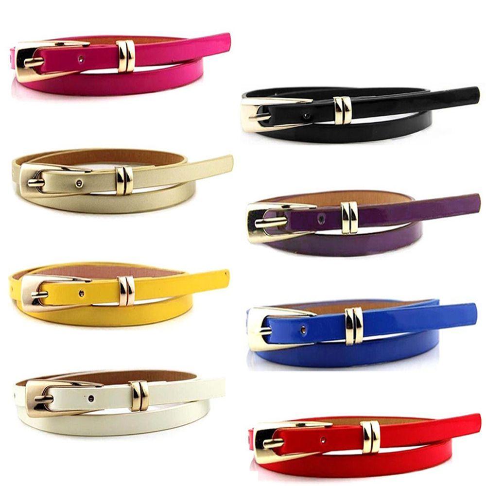 Huigangtrade Clothing Accessories Buckle Girl Waistband Lady Leather Multicolor Women Skinny Thin Belt Waist