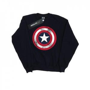 Marvel Girls Captain America Distressed Shield Sweatshirt