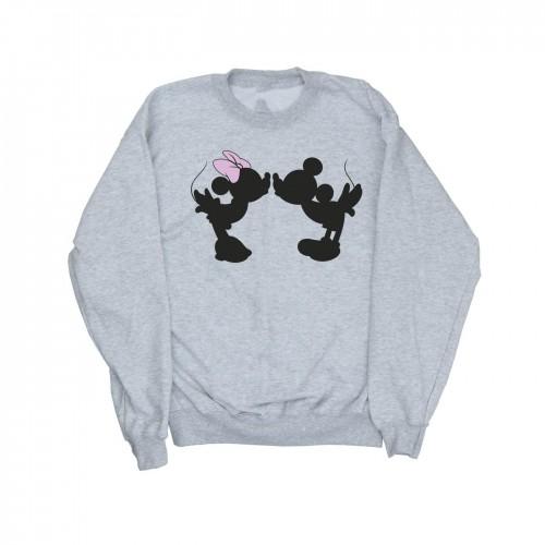 Disney Girls Mickey Minnie Kiss Silhouette Sweatshirt