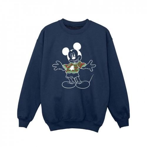 Disney Girls Mickey Mouse Xmas Jumper Sweatshirt