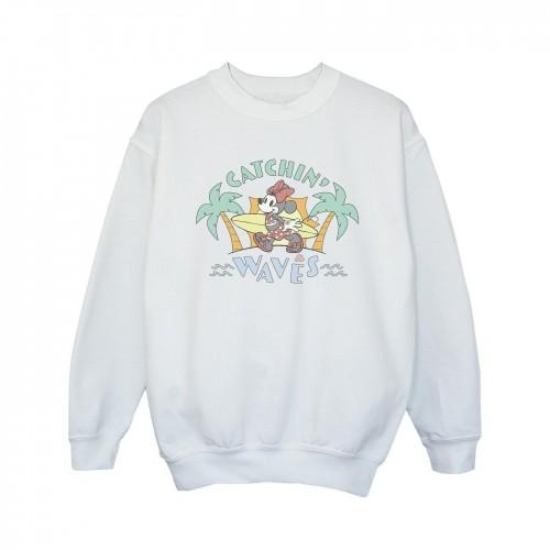 Disney Girls Minnie Mouse Catchin Waves Sweatshirt